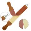 Grandslam Leather Strop for Straight Razor Sharpening and Smooth - Professional Straight Razor Knife Cowhide and Canvas Dual Strop Brown view 2