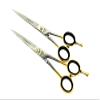 German Professional Barber Hairdressing Scissors Shears 1 Pair With Gold Rings Size 6.5" & 6" view 1