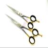 German Professional Barber Hairdressing Scissors Shears 1 Pair With Gold Rings Size 6.5" & 6" view 2