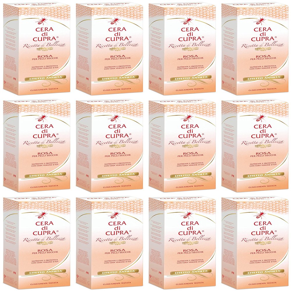 Cera di Cupra: "Rosa per Pelli Secche" Face Cream, Dry Skin, Antiage Formula * 2.53 Fluid Ounces (75ml) Tubes (Pack of 12) * [ Italian Import ]