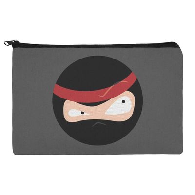 Ninja Face Head Funny Makeup Cosmetic Bag Organizer Pouch