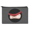 Ninja Face Head Funny Makeup Cosmetic Bag Organizer Pouch view 1