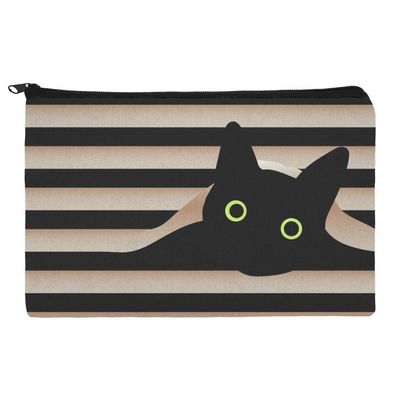 Black Cat In Window Makeup Cosmetic Bag Organizer Pouch