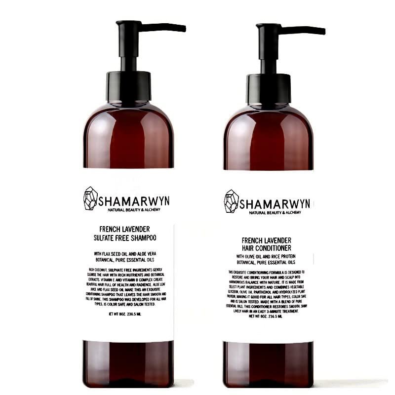 French Lavender Shampoo & Conditioner Set Sulfate Free Natural-Organic Essential Oils Color Safe 8oz ea