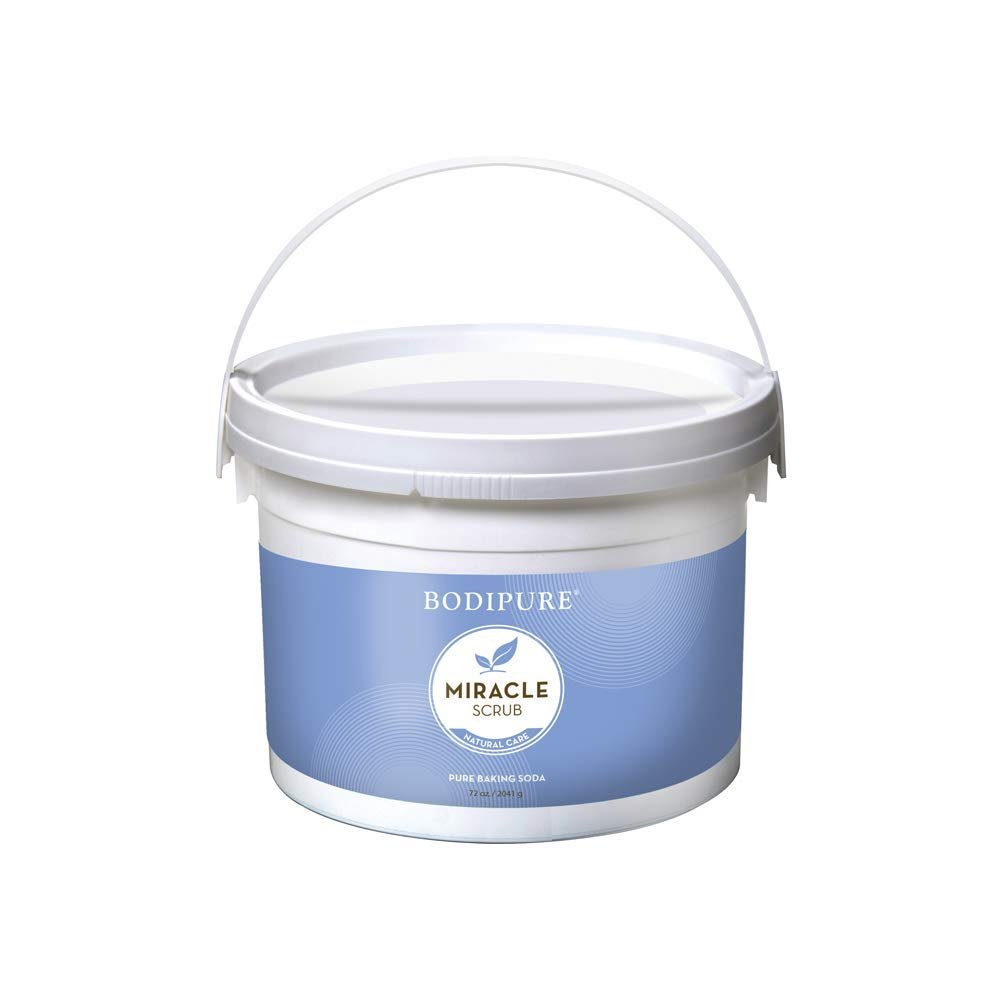 BODIPURE Miracle Baking Soda Foot Scrub  Spa Quality Cooling and Soothing Foot Scrub with Peppermint, and Baking Soda  Gently Exfoliating, Deodorizing, and Refreshing Feet, 72 Ounce