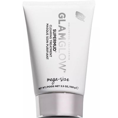 Glamglow SUPERMUD Instant Clearing Treatment Face Mask | Clearing Face Mask For Acne Prone Skin and Oiliness to help Minimize Pores | Activated Charcoal, BHA & AHAs, 3.5 Ounce