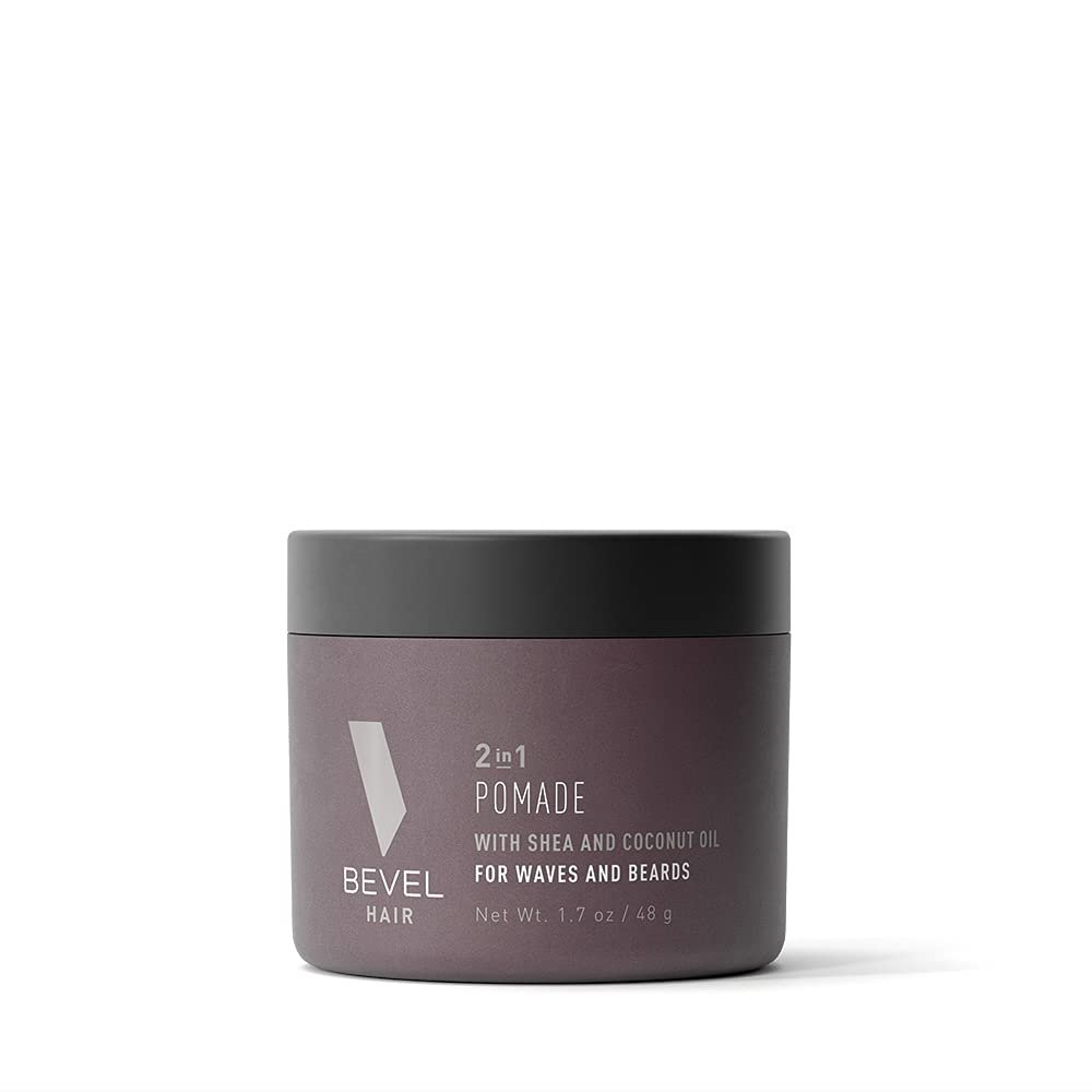 Beard Balm & Hair Pomade by Bevel with Coconut Oil and Shea Butter, Beard Care for Men, 1.7 oz (Packaging May Vary)