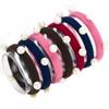 20PCS Faux Pearl Seamless Elastic Hair Tie Hair Rope Stretch Ponytail Holders Hair Band Headband Hair Accessories for Women Lady Girls (Dark color) view 1