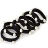 20PCS Faux Pearl Seamless Elastic Hair Tie Hair Rope Stretch Ponytail Holders Hair Band Headband Hair Accessories for Women Lady Girls (Black) view 1