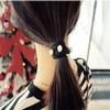 20PCS Faux Pearl Seamless Elastic Hair Tie Hair Rope Stretch Ponytail Holders Hair Band Headband Hair Accessories for Women Lady Girls (Black) view 2