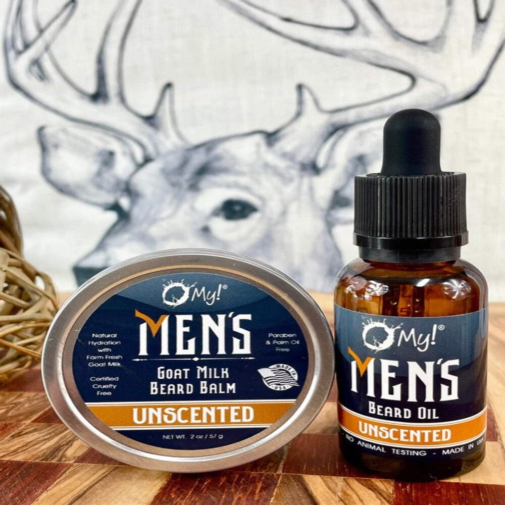 O My! Goat Milk Beard Balm 2oz | Tame those Grizzly Whiskers with Fresh Goat Milk | Free of Parabens & More |Handcrafted in USA