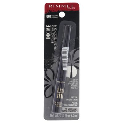 Rimmel London Ink Me Eyes and Body - 001 Pitch Black Eyeliner Women 0.11 oz