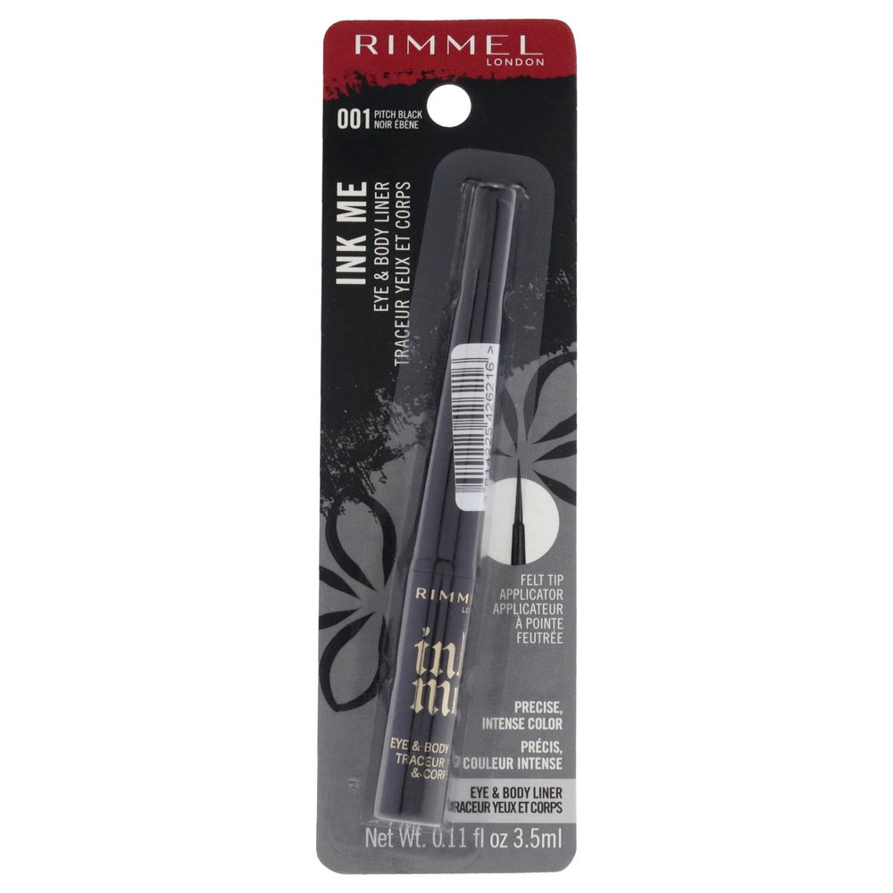 Rimmel London Ink Me Eyes and Body - 001 Pitch Black Eyeliner Women 0.11 oz