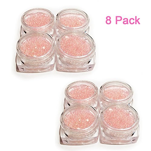 Magik Mini Bubble Beads 3D Nail Art Decoration Manicure 1-3mm Mixed Colorful DIY (8 Pack, Pink)