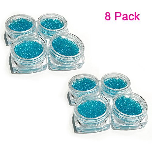 Magik Mini Bubble Beads 3D Nail Art Decoration Manicure 1-3mm Mixed Colorful DIY (8 Pack, Blue)