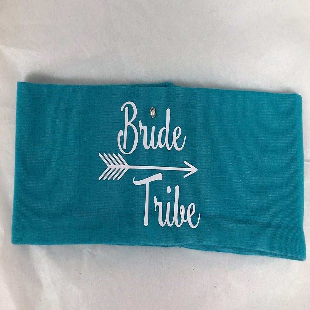 Bride Tribe, Arrow, Rhinestone, Headband, Green, White