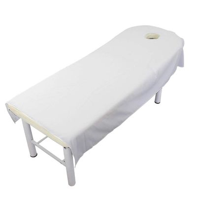 Beauty Massage Treatment Soft Sheets Spa Massage Treatment Table Bed Cover with Hole (White)
