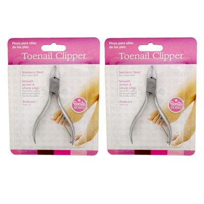 2 Stainless Steel Toe Nail Nipper Clipper Cutter Chiropody Ingrown Pedicure Tool