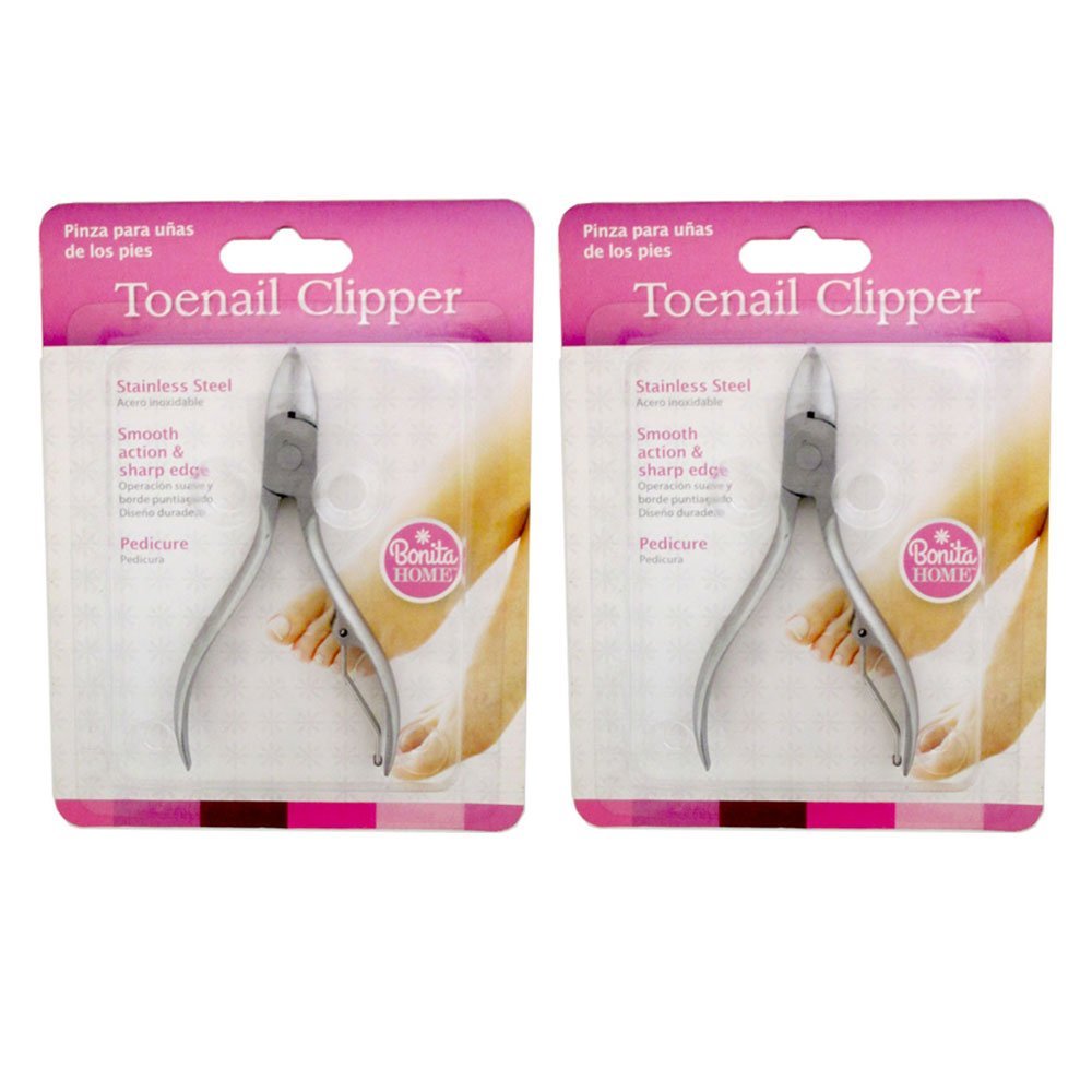 2 Stainless Steel Toe Nail Nipper Clipper Cutter Chiropody Ingrown Pedicure Tool