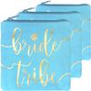 Bride Tribe Makeup Bags - Bridesmaid Favor for Bachelorette Party, Bridal Shower, Wedding. Cosmetics/Toiletries Bag, Wedding Survival Kit, Hangover Kit, Keepsake (3pc Bride Tribe, Blue) view 1