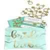 Bride Tribe Makeup Bags - Bridesmaid Favor for Bachelorette Party, Bridal Shower, Wedding. Cosmetics/Toiletries Bag, Wedding Survival Kit, Hangover Kit, Keepsake (4+1pc Bride Tribe + Bride, Mint) view 4