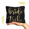 Bride Tribe Makeup Bags - Bridesmaid Favor for Bachelorette Party, Bridal Shower, Wedding. Cosmetics/Toiletries Bag, Wedding Survival Kit, Hangover Kit, Keepsake (4+1pc Bride Tribe + Bride, Black) view 2