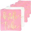 Bride Tribe Makeup Bags - Bridesmaid Favor for Bachelorette Party, Bridal Shower, Wedding. Cosmetics/Toiletries Bag, Wedding Survival Kit, Hangover Kit, Keepsake (4+1pc Bride Tribe + Bride, Blush) view 1