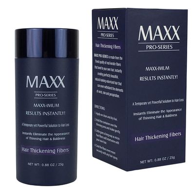 MAXX PRO-SERIES Volumizing Hair Fibers with real Keratin for Thinning Hair/Hair Loss Dermatologist Tested and Certified Hypoallergenic - 60 days + supply - Multiple Colors Available (Light Brown)