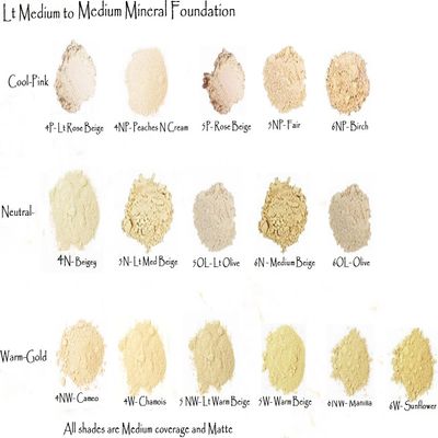 6 Pc level 4-5 Sampler Set Very Light Loose Mineral Foundation