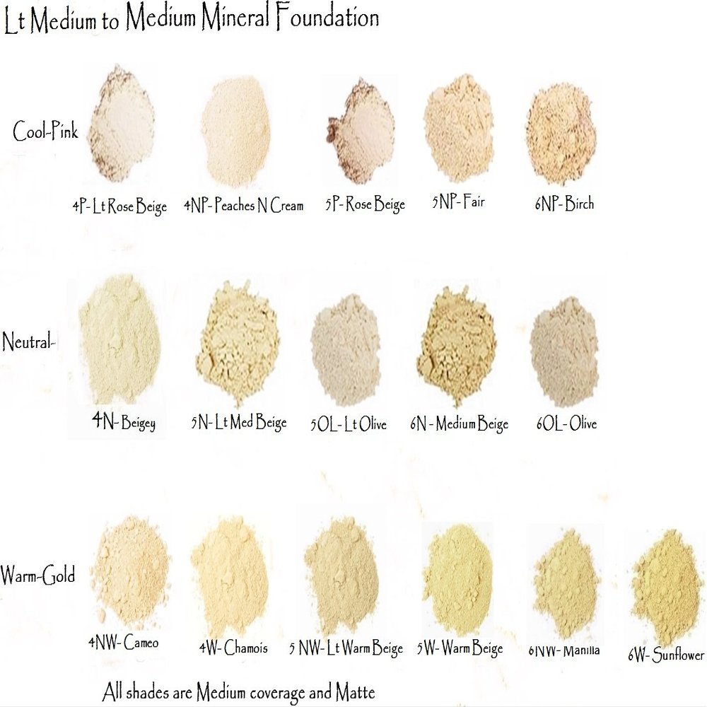 6 Pc level 4-5 Sampler Set Very Light Loose Mineral Foundation