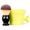 Fendrihan Synthetic Shaving Brush and Colorful Moderno Apothecary Shaving Mug Kit, The Perfect Men's Wet Shave Set (Black Handle, Lime) view 1
