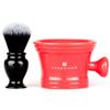 Fendrihan Synthetic Shaving Brush and Colorful Moderno Apothecary Shaving Mug Kit, The Perfect Men's Wet Shave Set (Black and White, Red) view 3