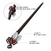 FANTACCRAFTS White Agate Leaf Bead Hairpin Beautiful Hair Stick Chalcedony Flower Hair Accessories Wood Hair Pin (Red) view 3