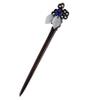 FANTACCRAFTS White Agate Leaf Bead Hairpin Beautiful Hair Stick Chalcedony Flower Hair Accessories Wood Hair Pin (Blue) view 2
