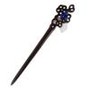 FANTACCRAFTS White Agate Leaf Bead Hairpin Beautiful Hair Stick Chalcedony Flower Hair Accessories Wood Hair Pin (Blue) view 4