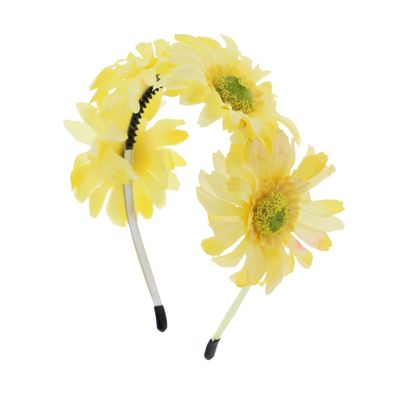Daisy Flower Wreath Garland Headband - Yellow