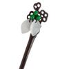 FANTACCRAFTS White Agate Leaf Bead Hairpin Beautiful Hair Stick Chalcedony Flower Hair Accessories Wood Hair Pin (Green) view 1