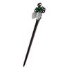 FANTACCRAFTS White Agate Leaf Bead Hairpin Beautiful Hair Stick Chalcedony Flower Hair Accessories Wood Hair Pin (Green) view 2