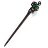 FANTACCRAFTS White Agate Leaf Bead Hairpin Beautiful Hair Stick Chalcedony Flower Hair Accessories Wood Hair Pin (Green) view 4