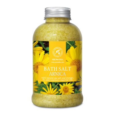 Arnica Bath Salts 21.16 Oz - 100% Natural Rosemary Orange and Fir Essential Oils - Sea Salt Arnica 600g - Best for Bath - Good Sleep - Relaxing - Body Care - Beauty