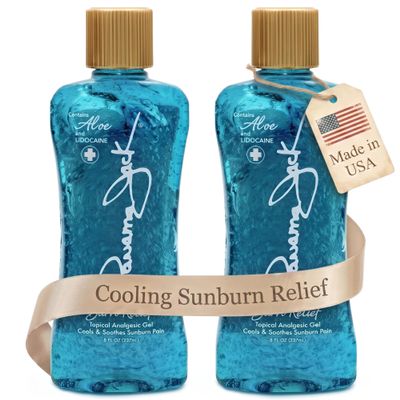 Panama Jack Burn Relief Aloe Gel, 8 OZ (Pack of 2)