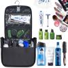 VACNASE Hanging Toiletry Bag for Men Vintage Leather Shaving Dopp Kit Medium Waterproof Travel Bathroom Bags Portable Shower Organizer view 3