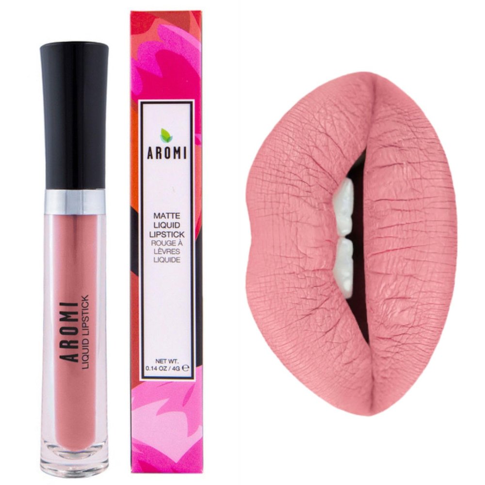 Aromi Matte Liquid Lipstick | Light, Pale Pink Lip Color, Long-Lasting, Smudge Proof, Vegan, Cruelty-free, Parabn and Phthalate Free (Blush Nude)