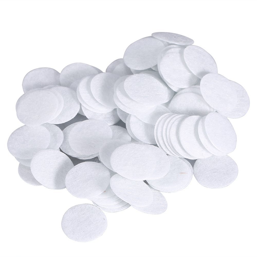 100 pcs Filters, Cotton Filters, Round Filtering Pads Cleaning Filters for Blackhead Eliminating Beauty Machine, White (15mm)