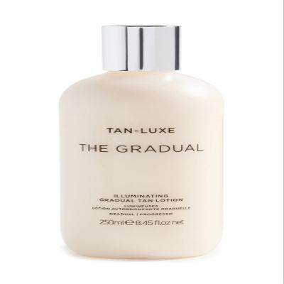Tan-Luxe The Gradual Illuminating Gradual Tan Lotion, Hydrating Oil-Lotion Hybrid Self Tanner, For Daily Use, Buildable, Natural Glow, Vegan, Cruelty-Free, Streak-Free, 8.45 fl. oz/250 ml Bottle