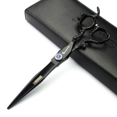 7 Inch sharonds Personalized Hair Scissors 19cm Cool Black Salon Hair Styling Barber Scissors Stainless Steel Barber Tools
