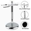 Premium Chrome Shaving Stand Metal Construction Anti-Skid Base Universal Razor and Brush Holder view 2