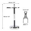 Premium Chrome Shaving Stand Metal Construction Anti-Skid Base Universal Razor and Brush Holder view 3