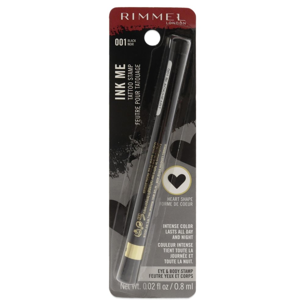 Rimmel London Ink Me Tatto Stamp Eyes and Body - 001 Black Heart Shape Eyeliner Women 0.02 oz