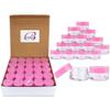 100 Jars - Beauticom High-Graded 5 Grams/5 mL BPA Free Thick Clear Acrylic 100% NO LEAK Plastic Jars empty Container Pink Lid for Cosmetic, Lip Balm, Beads, Creams, Lotion, Liquids, Sample, Travel view 1